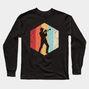 Trumpet Player Retro Distressed Long Sleeve T-Shirt